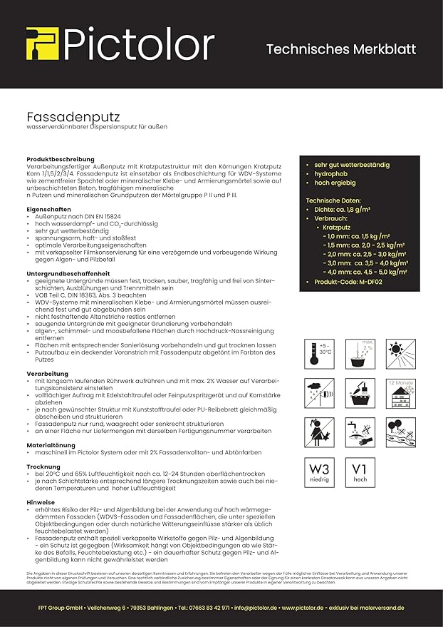 Pictolor Fassadenputz 25kg Kornung 2mm Amazon De Baumarkt