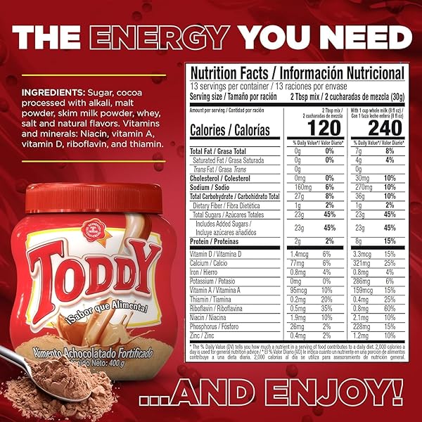 TODDY CHOCOLATE DRINK MIX 400GR VENEZUELA 3 PACK