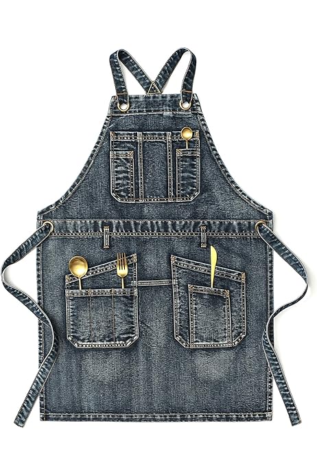 herlipto Washed Denim Apron