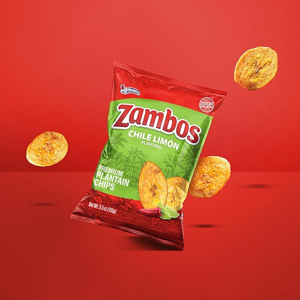 ZAMBOS CHILE LIMÓN PLANTAIN CHIPS, 5.29 OZ – CRUNCHY SNACK, GLUTEN FREE – BOLD CHILI LIME FLAVOR – 1 BAG