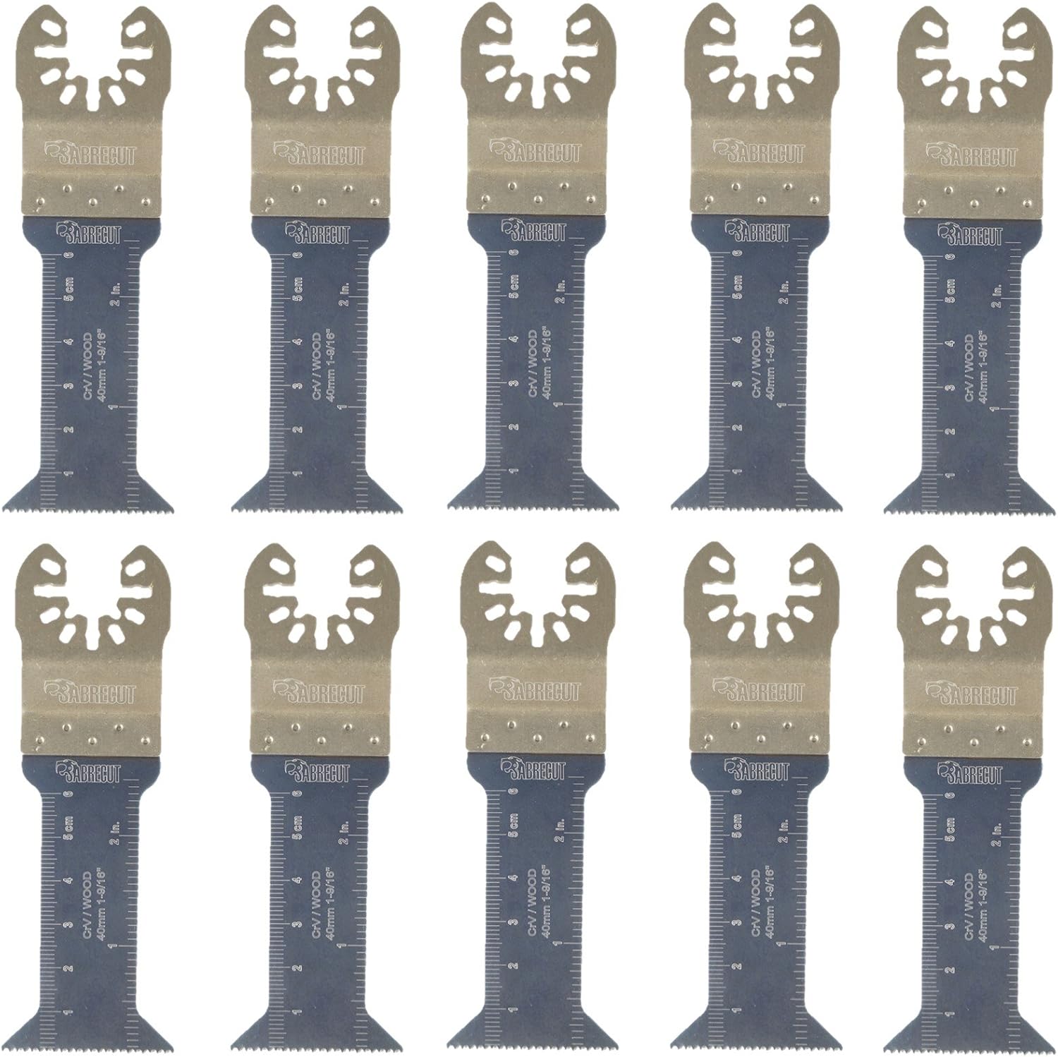 10 x SabreCut SP44L_10 44mm x 68mm Fast Fit Long Wood Blades Compatible with Dewalt Stanley Black and Decker Bosch Fein (Non-StarLock) Makita Milwaukee Hitachi Parkside Ryobi Worx Workzone Multitool