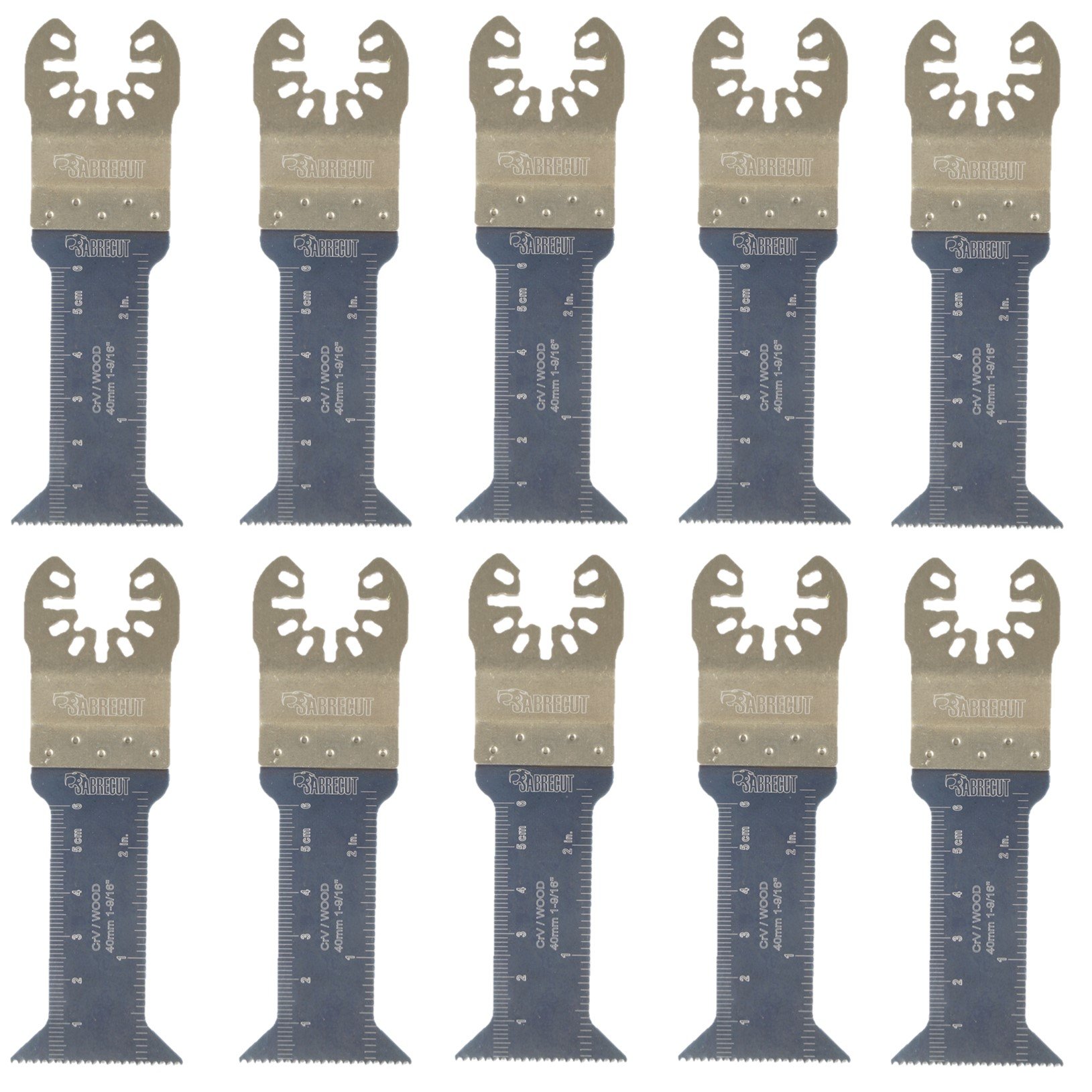 10 x SabreCut SP44L_10 44mm x 68mm Fast Fit Long Wood Blades Compatible with Dewalt Stanley Black and Decker Bosch Fein (Non-StarLock) Makita Milwaukee Hitachi Parkside Ryobi Worx Workzone Multitool