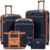Cobens Expandable Luggage Sets 5 Piece with Detachable Spinner Wheels and TSA Lock,ABS Hard Case Suitcases with Wheels,Carry On Luggage Set
