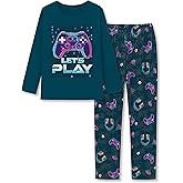 Tebbis Cozy Pajamas For Little/Big Boys Blue Shark Pattern Long Sleeves Holiday PJs Set Kid Size 6-18