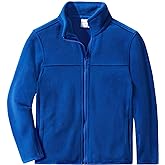 Spring&Gege Boys Full-Zip Polar Fleece Jacket Kids Solid School Uniform Outwear Jackets
