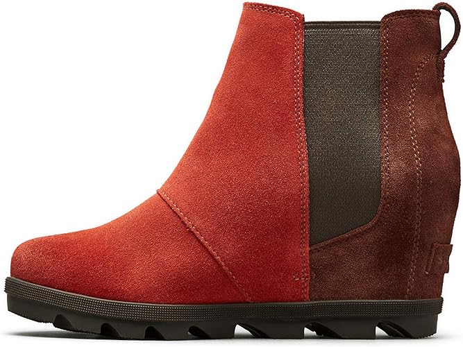 sorel red wedge boots