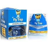 Raid Fly Trap (6-Pack), Outdoor Fly Trap, Disposable Fly Trap Bag, House Fly Trap with Food-Based Attractant, Hanging Fly Bag, 6 Home Fly Trap Bags, Outside Fly Control for Home, Hanging Fly Bait Bags