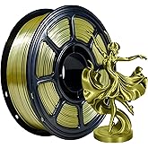 iBOSS 3D Printer Silk Filament, Shiny Silk PLA+ Filament 1.75mm, Smooth Silky Surface PLA Plus, Great Easy to Print for 3D Printers, Dimensional Accuracy +/- 0.02mm, Silk Olive Gold 1KG