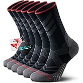 RUIXUE COOLMAX Performance Running Socks Men Women, Cushioned Crew Athletic Socks for Men Moisture Wicking 3 Pack