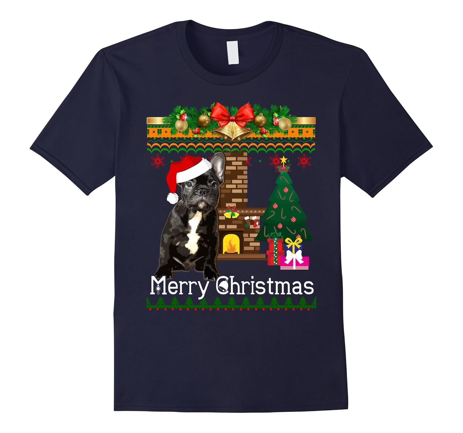 Ugly Christmas Sweater FRENCH BULLDOGS T-Shirt Funny Dog-ANZ