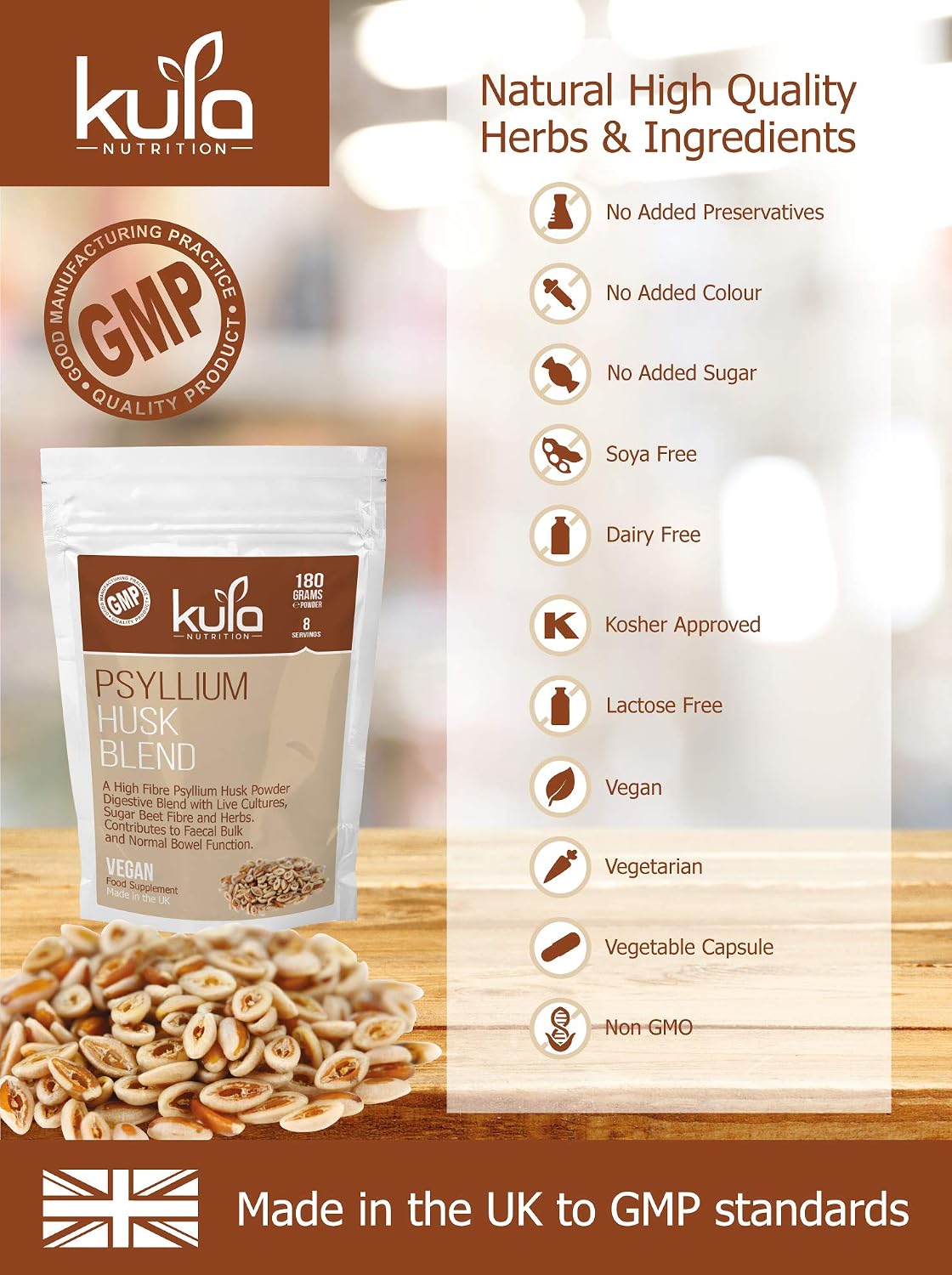 HappyBowel, Prebiotic Soluble Fibre Powder Supplement with Probiotics for Gut Health. Inulin FOS, Psyllium Husk, Glucomannan - Image 5