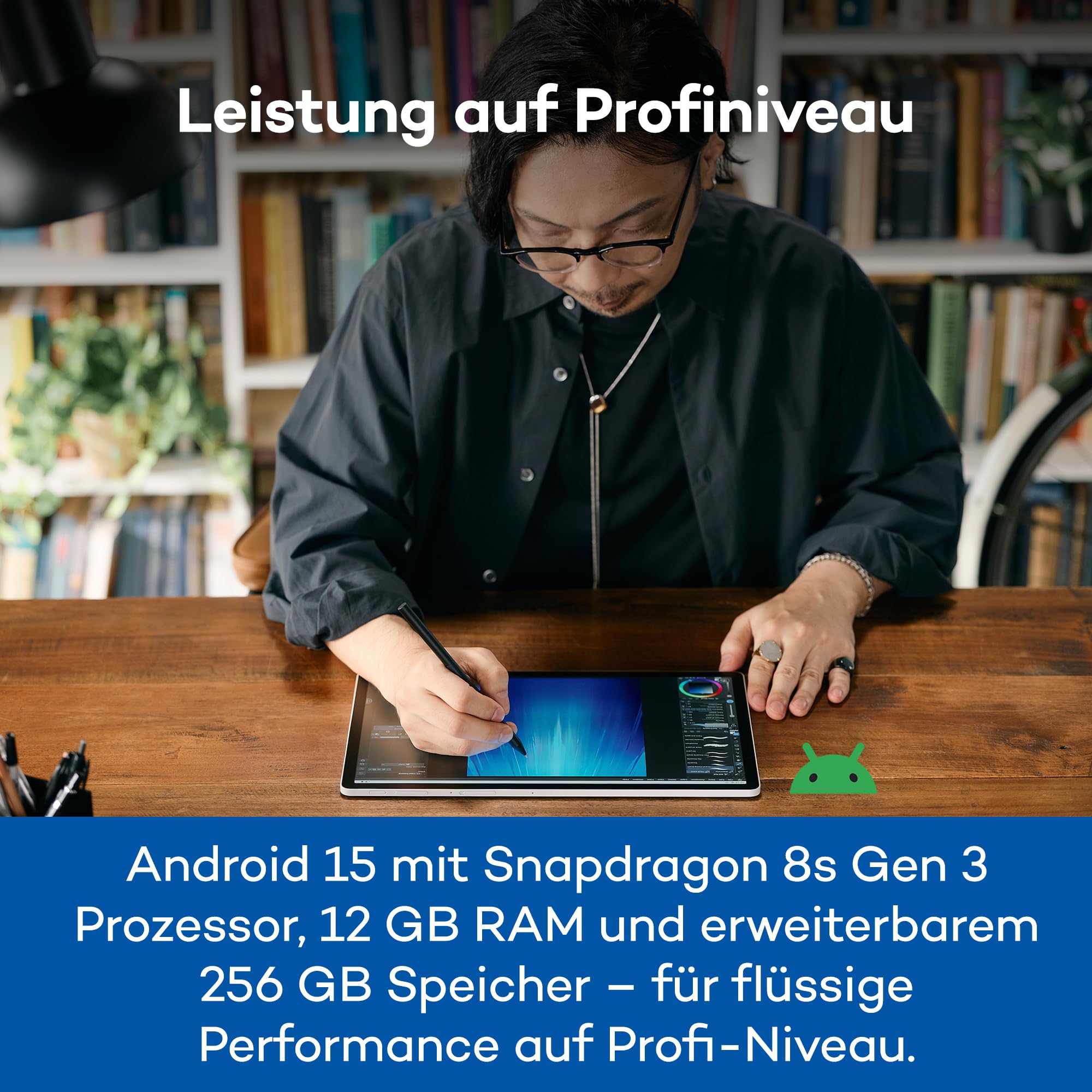 Wacom MovinkPad Pro 14 Zeichentablet – Stift-auf-Papier-Gefühl mit OLED-Display für echtes Schwarz, außergewöhnlichen Kontrast, schnelle Reaktionszeit, Premium Textured Glass, ultrapräziser Pro Pen 3 4