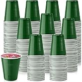 Zopeal 200 Pcs Plastic Cup Bulk 18 oz Disposable Tumblers Wedding Hard Plastic Party Wine Cups Fancy Beverage Drinking Soda Cocktail Glasses for Wedding Birthday Christmas(Green)