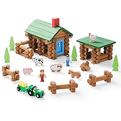 SainSmart Jr. Wooden Log Cabin Set Farm Building