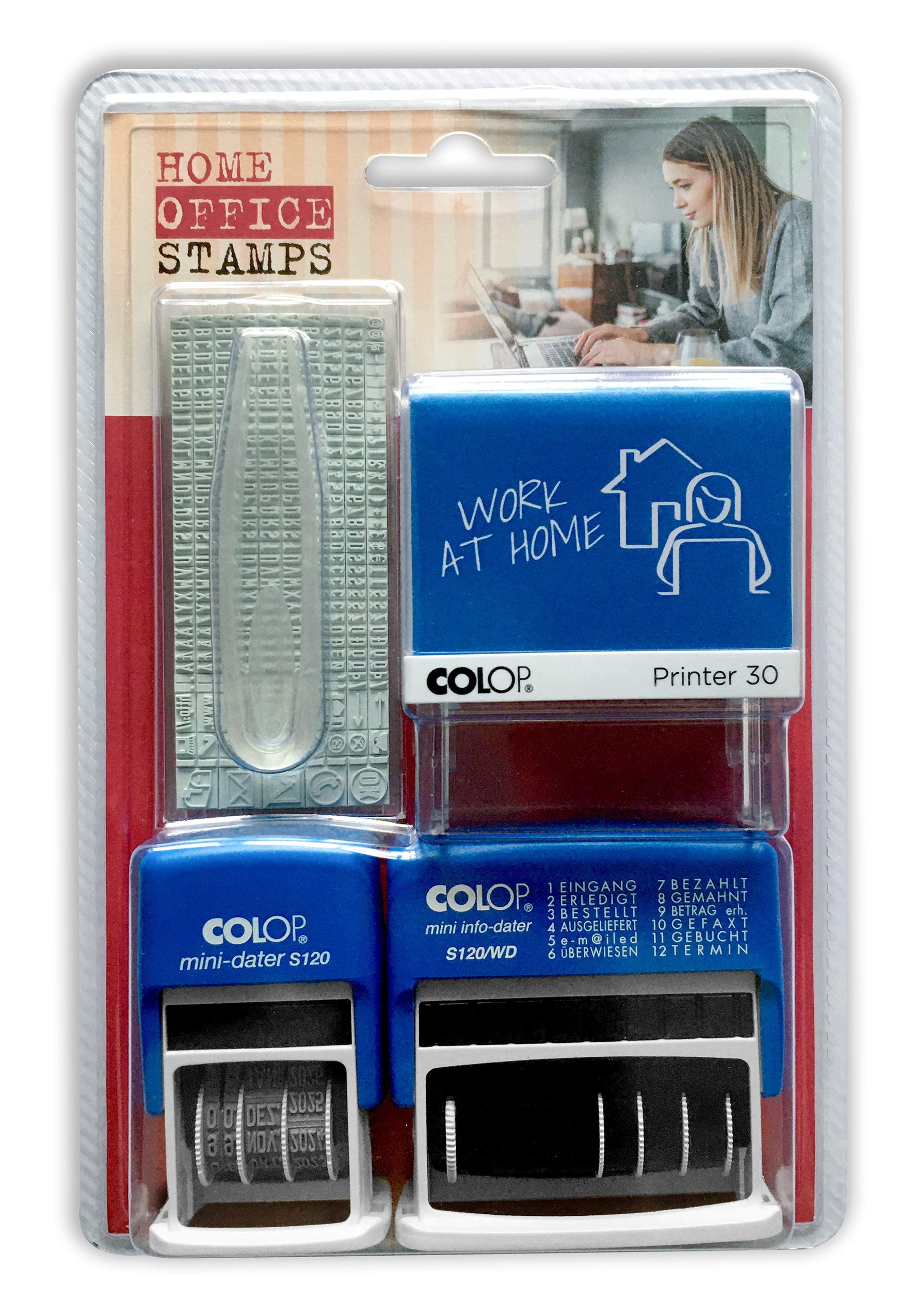 Colop Home Office Set Consisting of Printer 30 Set with Type Classification, Date Stamp S 120 and Word Band Stamp S 120 WD, 146411