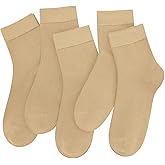 SERISIMPLE Women Thin Viscose Bamboo Socks Crew Lightweight Above Ankle Casual Dress Sock For Ladies Bootie Trouser 5 Pairs