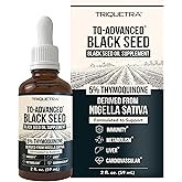 Black Seed Oil Liquid | 5% Thymoquinone - TQ-Advanced® | High Potency - 100 mg per Serving - 15:1 Concentrate from Nigella Sativa Extract, Raw Form, Vegan Formula, Glass Bottle (30 Servings)