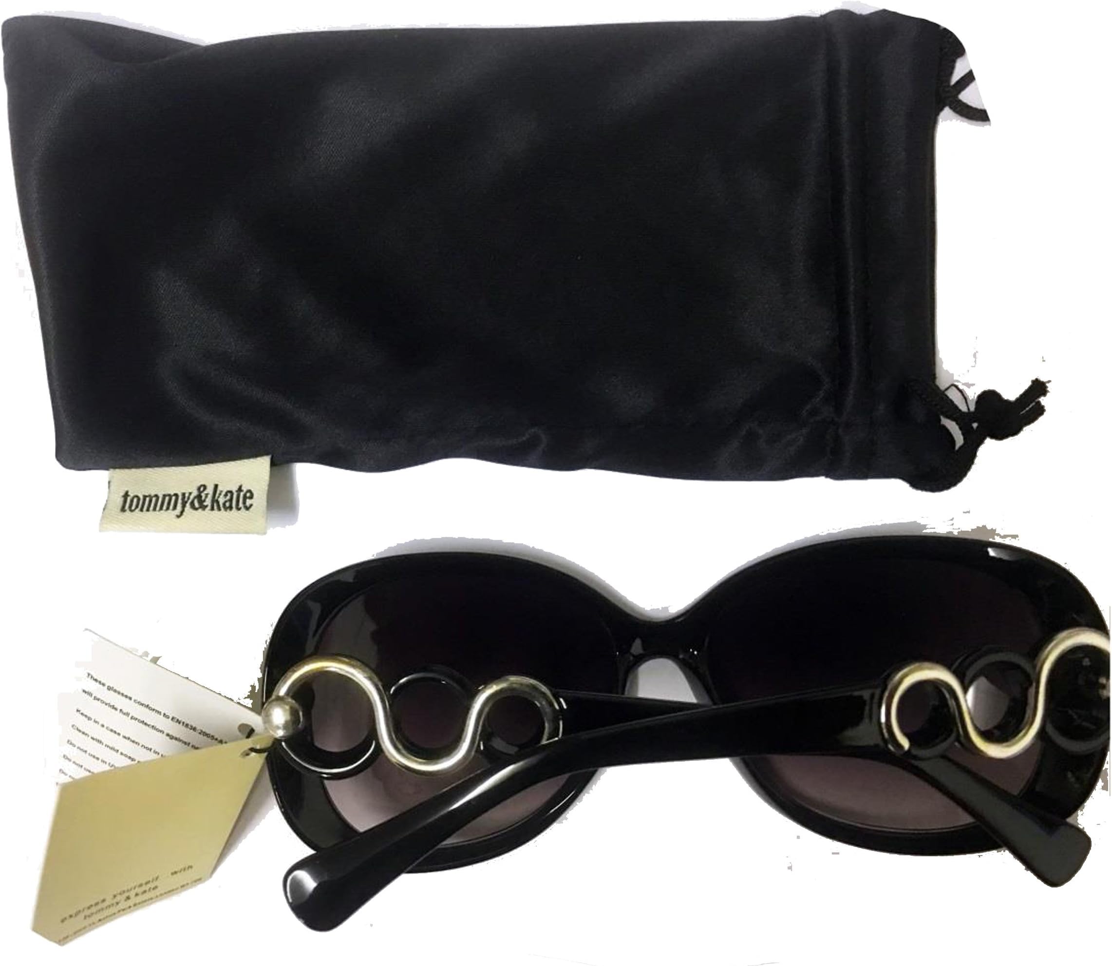 Tommy and Kate Decorative Arm Ladies Sunglasses in Bag