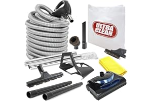 Ultra Clean Central Vacuum Kit with Powerhead Hose and Tools, Fits All Brands Beam Electrolux Nutone Hayden (35ft Pigtail, Bl
