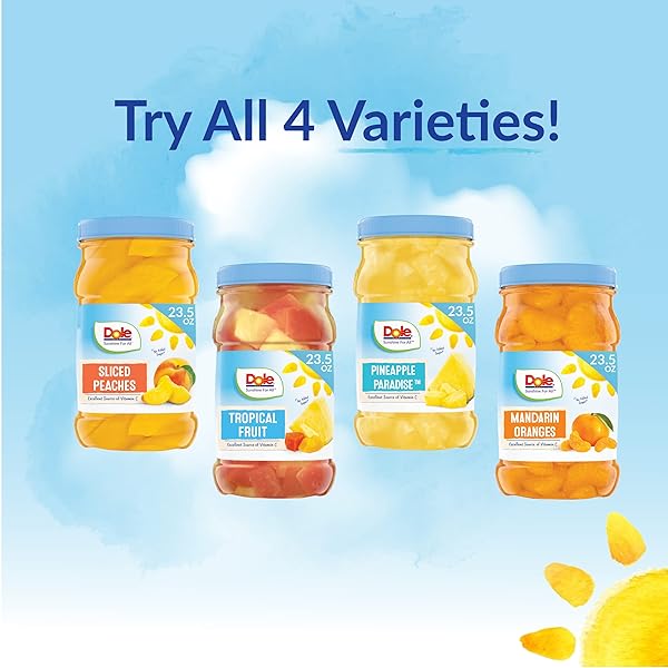 DOLE TROPICAL FRUIT IN 100% FRUIT JUICE WITH PINEAPPLE & PAPAYA, 23.5 OZ RESEALABLE JAR