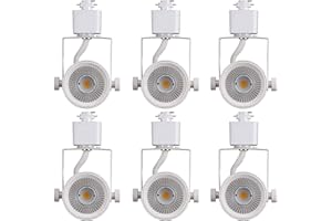 CLOUDY BAY 8W 4000K Cool White Dimmable LED Track Light Head,CRI90+ True Color Rendering Adjustable Tilt Angle Track Lighting Fixture,40° Angle for Accent Retail,White Finish,Halo Type- Pack of 6