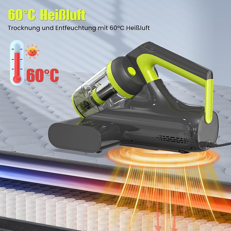 HYCHIKA Milbensauger für Matratzen, 16 kPa, UV-C-Licht, 60 °C Heißluft