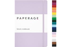 PAPERAGE Blank Journal Notebook, (Lavender), 160 Pages, Medium 5.6 in x 8 in - 100 GSM Thick Paper – Hardcover Journaling Notebook for Work, School, Note Taking or Sketching