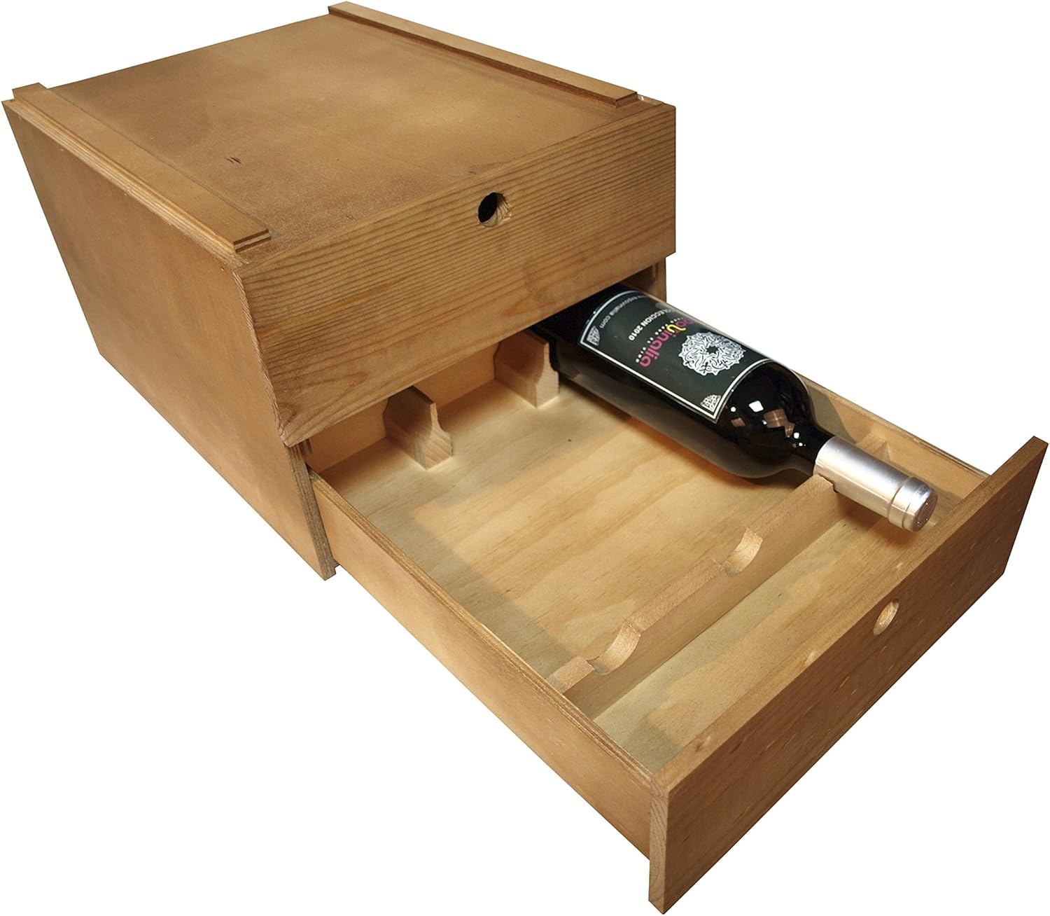 Expovinalia Botellero Caja para 6 Botellas, Roble Claro, 38x30x22 cm: Amazon.es: Hogar