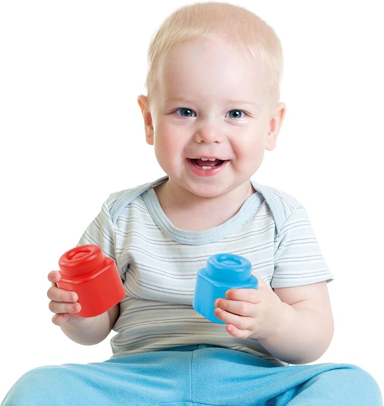 Clemmy Sac 40 Blocs de Construction Touch and Play Sensoriel Bébé 6-36 Mois