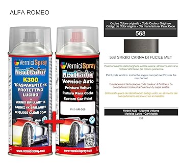 Kit Vernice Auto Spray 568 Grigio Canna Di Fucile Met E