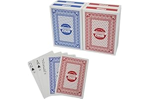 DNB SPORTS DNB 4 Deck Canasta Cards - 2 Decks Blue and 2 Decks Red Playing Cards with Point Values - Includes Canasta and Hand and Foot Rules