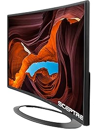 Sceptre 27" Curved 75Hz LED Monitor C278W-1920R Full HD 1080P HDMI DisplayPort VGA Speakers, Ultra Thin Metal Black, 1800R immersive Curvature, 2018