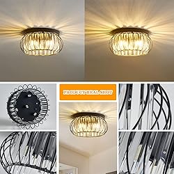 BUXVRCS Modern Crystal Chandelier, 4-Light Flush