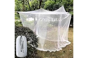 EMOPAW Outdoor Camping Mosquito Net, Large Size White Mesh Insect Netting for Camping, Picnic, Outdoor Trips (One-Opening 83"x79"x71")