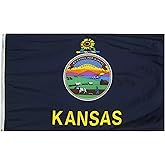 Annin Flagmakers Kansas State Flag USA-Made to Official State Design Specifications, 3 x 5 Feet (Model 141860)