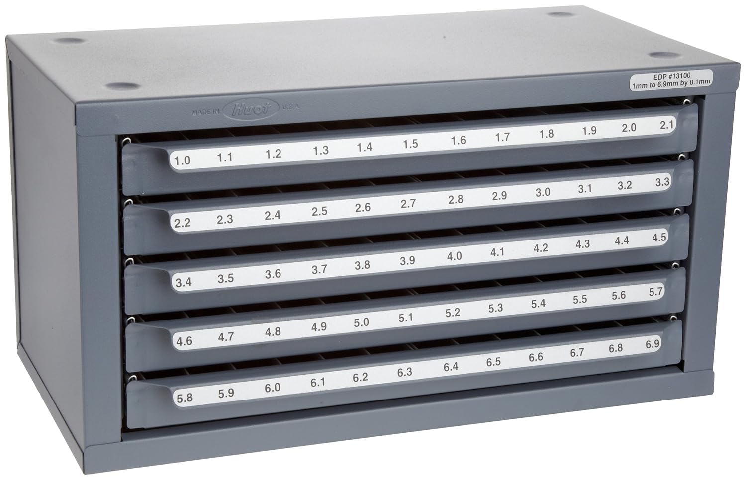 Huot 13100 FiveDrawer Drill Bit Dispenser for Metric Sizes 1