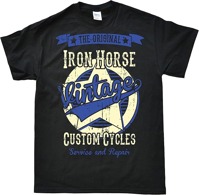 Iron Horse Vintage Custom Men's T-Shirt: Amazon.co.uk: Clothing