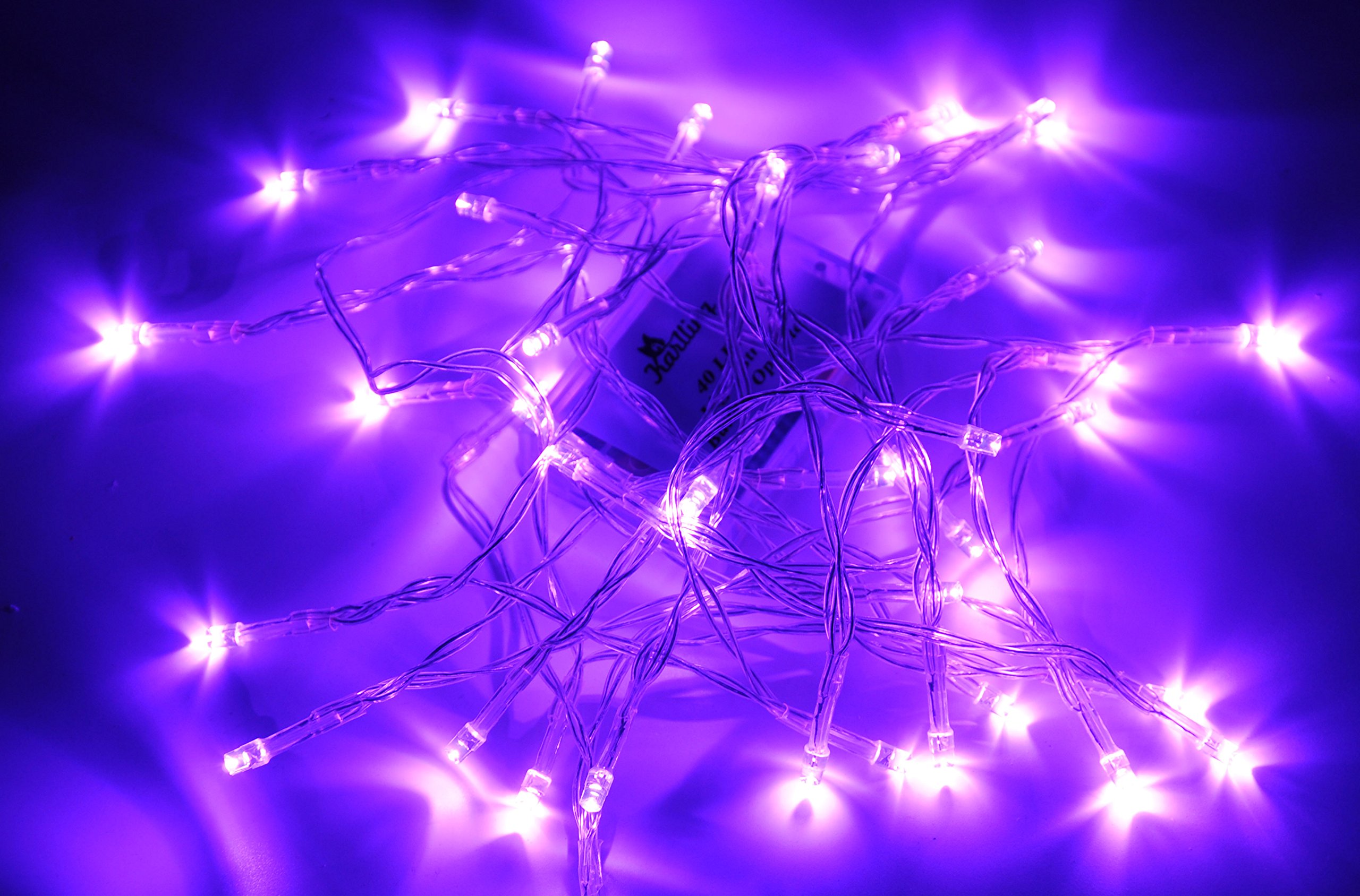 Photo 1 of Karlling Battery Operated Purple 40 LED Fairy Light String Wedding Party Xmas Christmas Decorations(Purple)