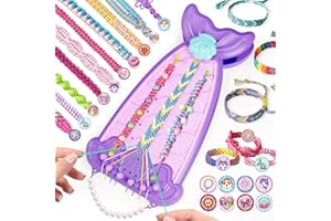 EUCLIDEAN CUBE 2-in-1 Friendship Bracelet Making Kit, Arts and Crafts for Girls Ages 8-12, Jewelry Making Kit＆DIY Travel Activity Toys Set, Christmas Birthday Gifts for 6 7 8 9 10 11 12 Year Old Teen Girls (Purple)