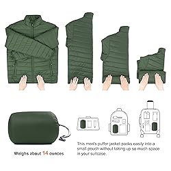 Outdoor Ventures Men's Lightweight Packable Puffer