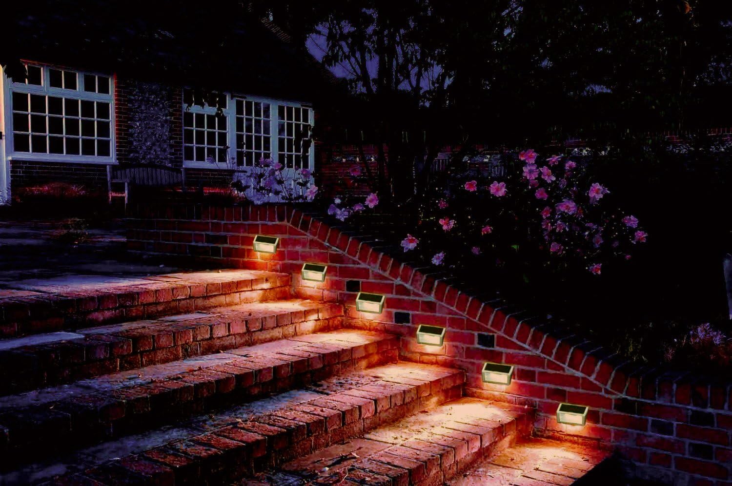 Waterproof 6 Pack Stair Deck Lamp Xlux S60 Solar Step Light Warm Light Lighting Pathway Lighting Umoonproductions Com