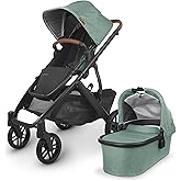 UPPAbaby Vista V2 Stroller/Convertible Single-to-Double System/Bassinet, Toddler Seat, Bug Shield, Rain Shield, and Storage B