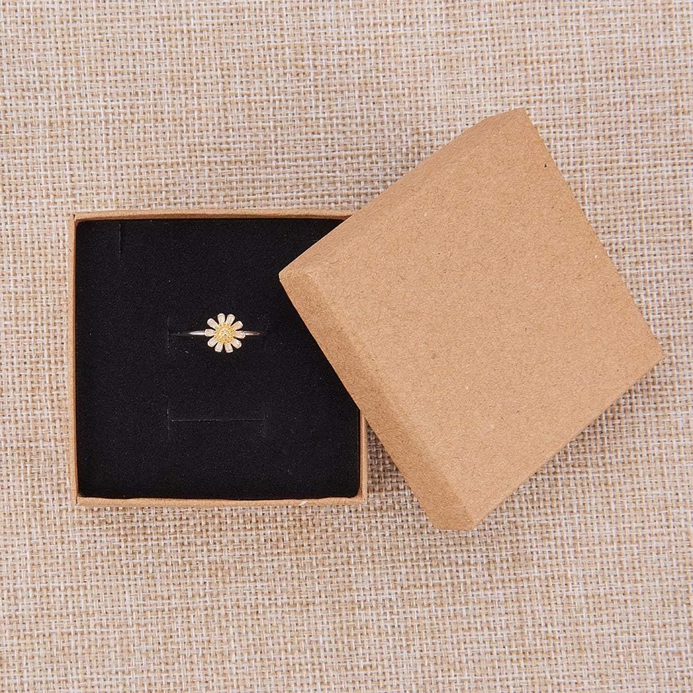 NBEADS 12 Pcs Cardboard Jewellery Box, Kraft Jewelry Boxes Jewellery Gift Boxes with Velvet insert for Rings Necklace - Image 5