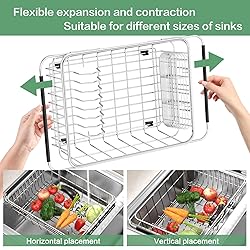 Fanbsy Large Dish Drainer Rack in Sink