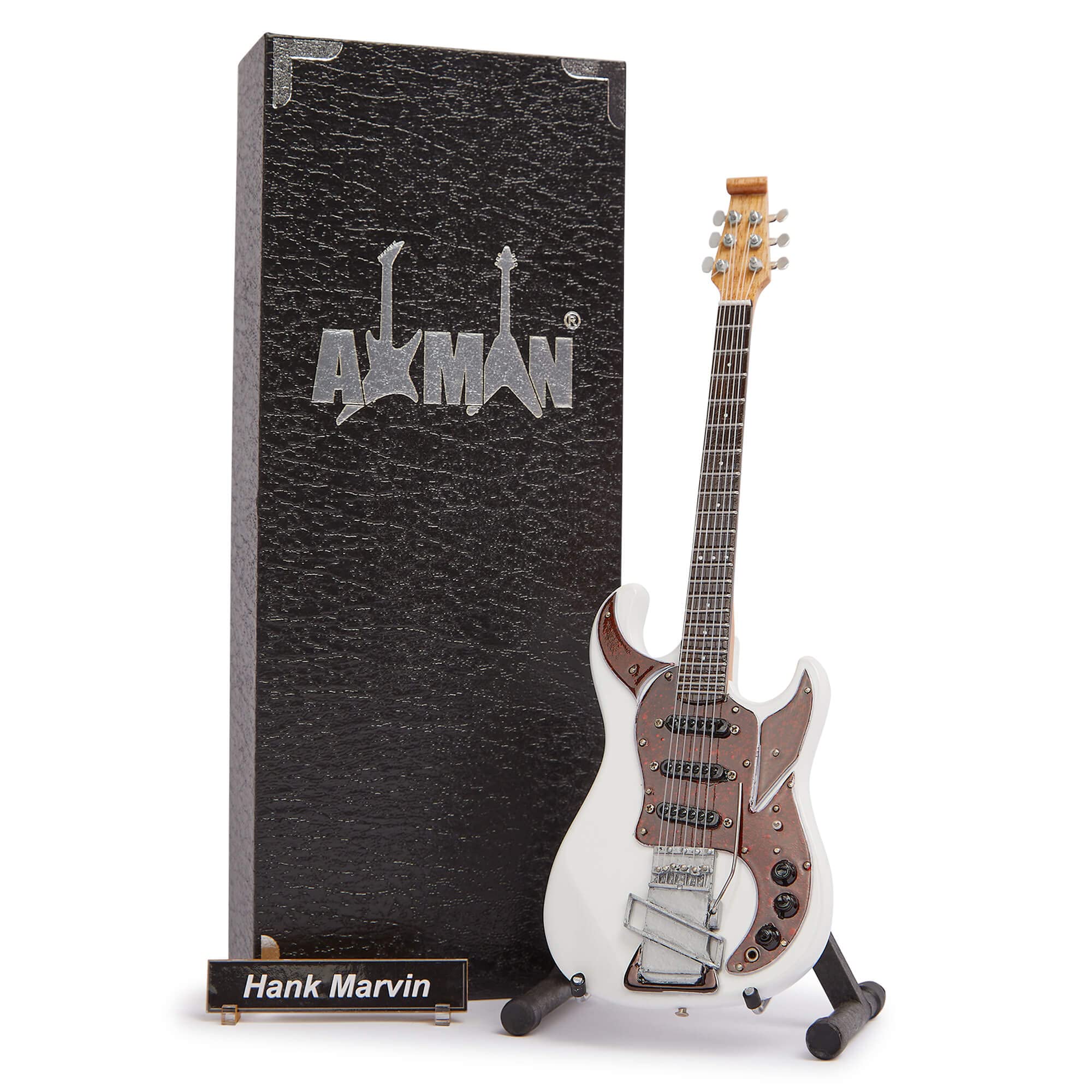 Axman Hank Marvin (The Shadows) Miniature Guitar Replica - Music Gifts - Handmade Ornamental 1/4 Scale - Includes a Display Box, Name Tag and Miniature Guitar Stand — image 1
