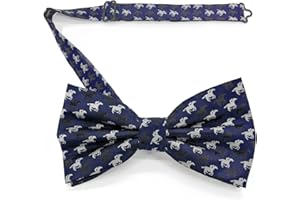 KOOELLE Black Bow Ties For Men Horseshoe Jacquard Bow Tie Horse Racing Festival bowtie Party