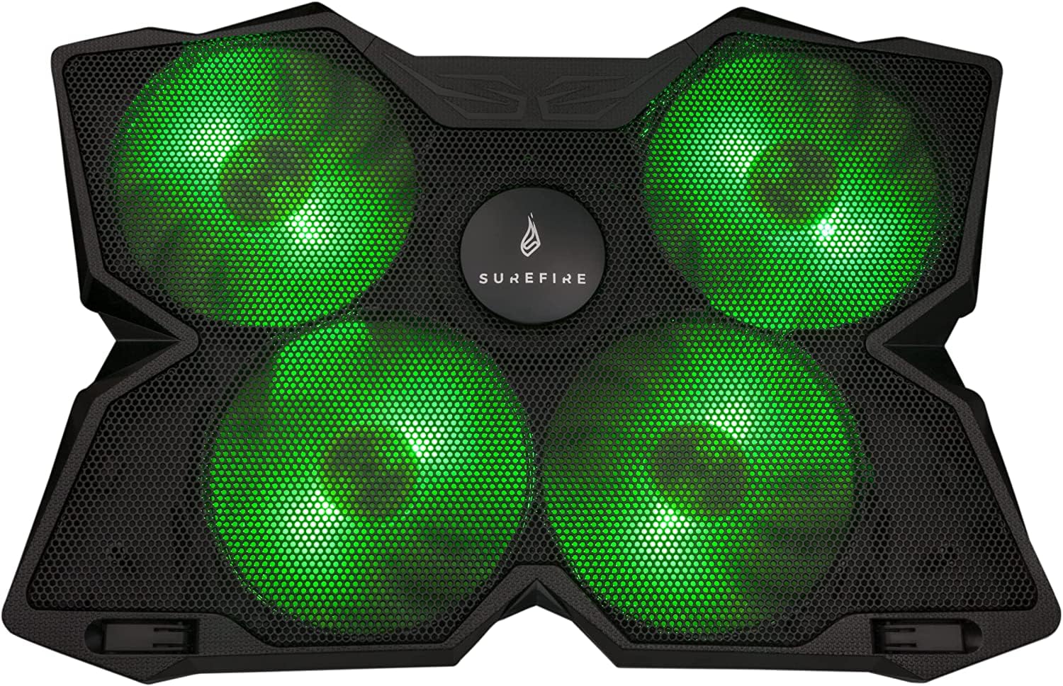 SureFire Bora Gaming Laptop Cooling Pad - laptop cooler 12"-17" - laptop fan cooling pad - cooling base for laptops - external notebook fan up to 1200 rpm - max 26 dBA - green I powered by Verbatim
