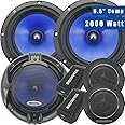 2 Pairs of Audiotek AT65C 2000 Watts Peak Power Total 170 Watts RMS/Speaker 6.5-Inch 2-Way Car Audio Component Speaker System with Woofers Tweeters & Crossovers