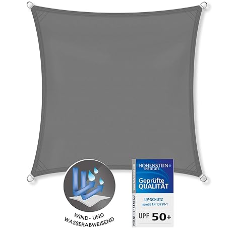 CelinaSun Sonnensegel UPF 50+ geprüfter UV-Schutz PES Sonnenschutz Garten Terrasse Balkon PU-Beschichtung wasserabweisend imp