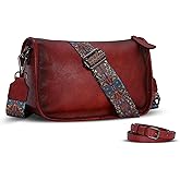 HESHE Crossbody Bag for Women Leather Hobo Purse Trendy Lightweight Boho Shoulder Bag with Two Straps Designer Cross Body Bag